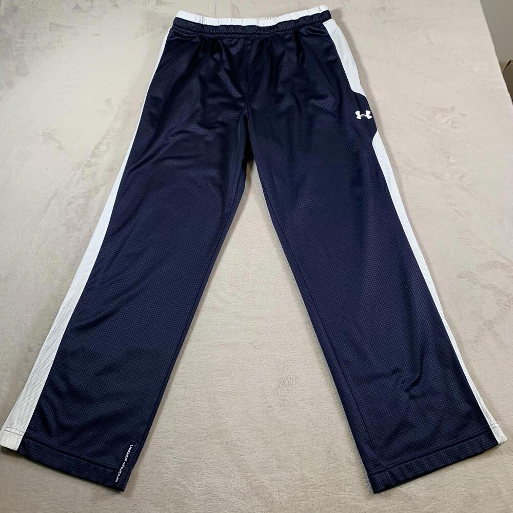 Under Armour Pants Mens Large Track Athletic Zip Pockets Polyester Ankle‎ Zip